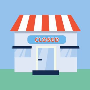 A concept image of business that is closed due to COVID-19